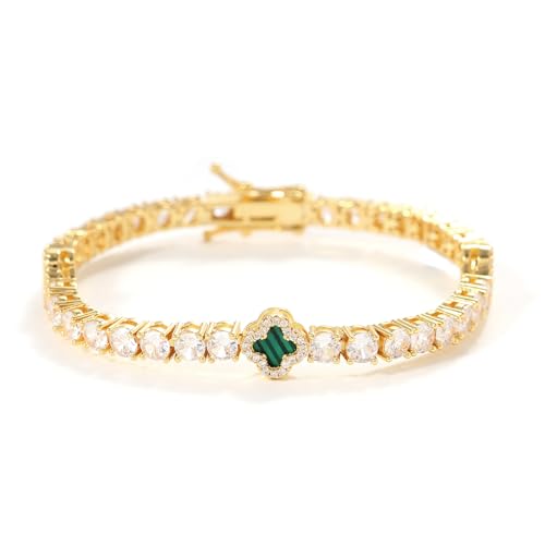 Clover Tennis Bracelet, Zircon Stones