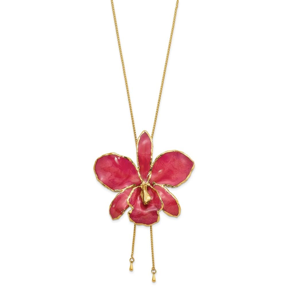 Dipped Fuchsia Cattleya Orchid Adjustable Necklace