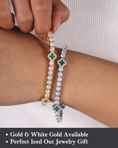 Clover Tennis Bracelet, Zircon Stones