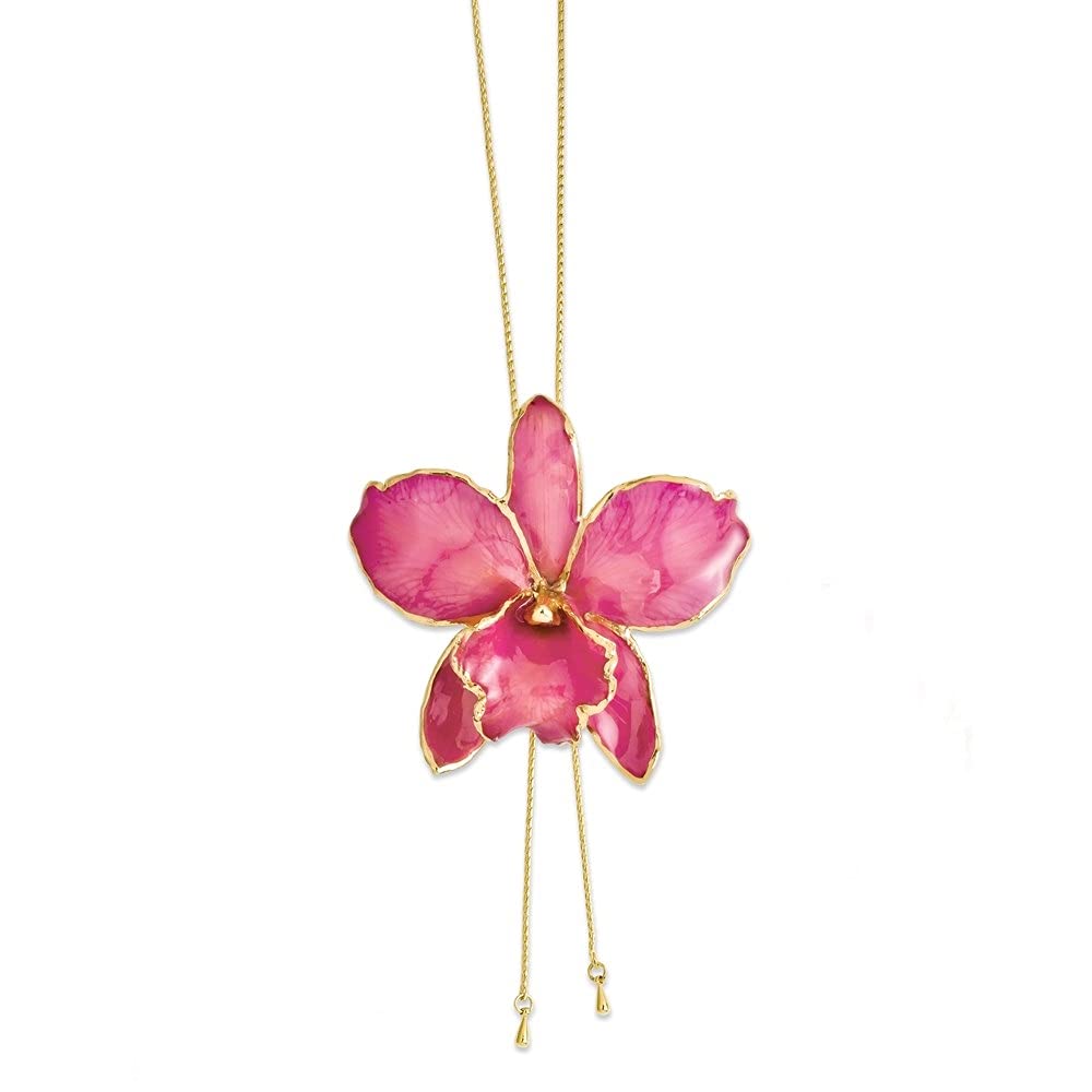 Dipped Fuchsia Cattleya Orchid Adjustable Necklace