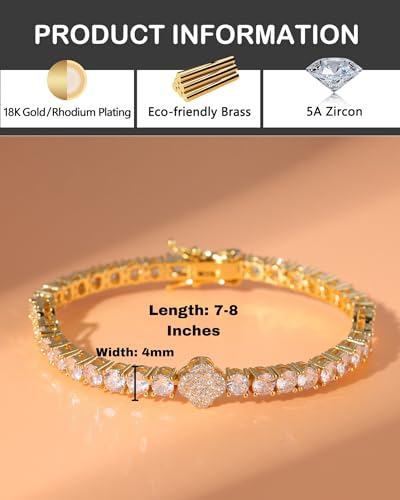 Clover Tennis Bracelet, Zircon Stones