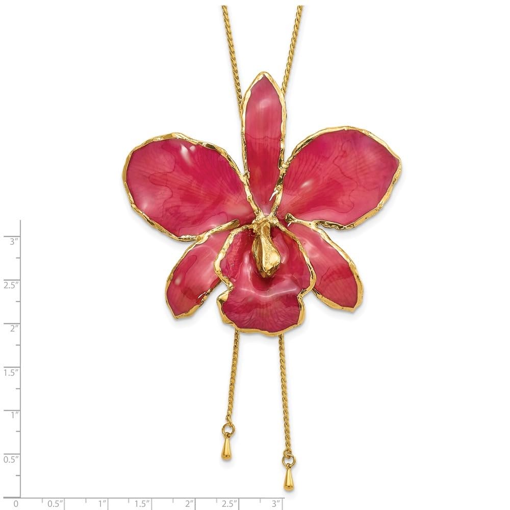 Dipped Fuchsia Cattleya Orchid Adjustable Necklace