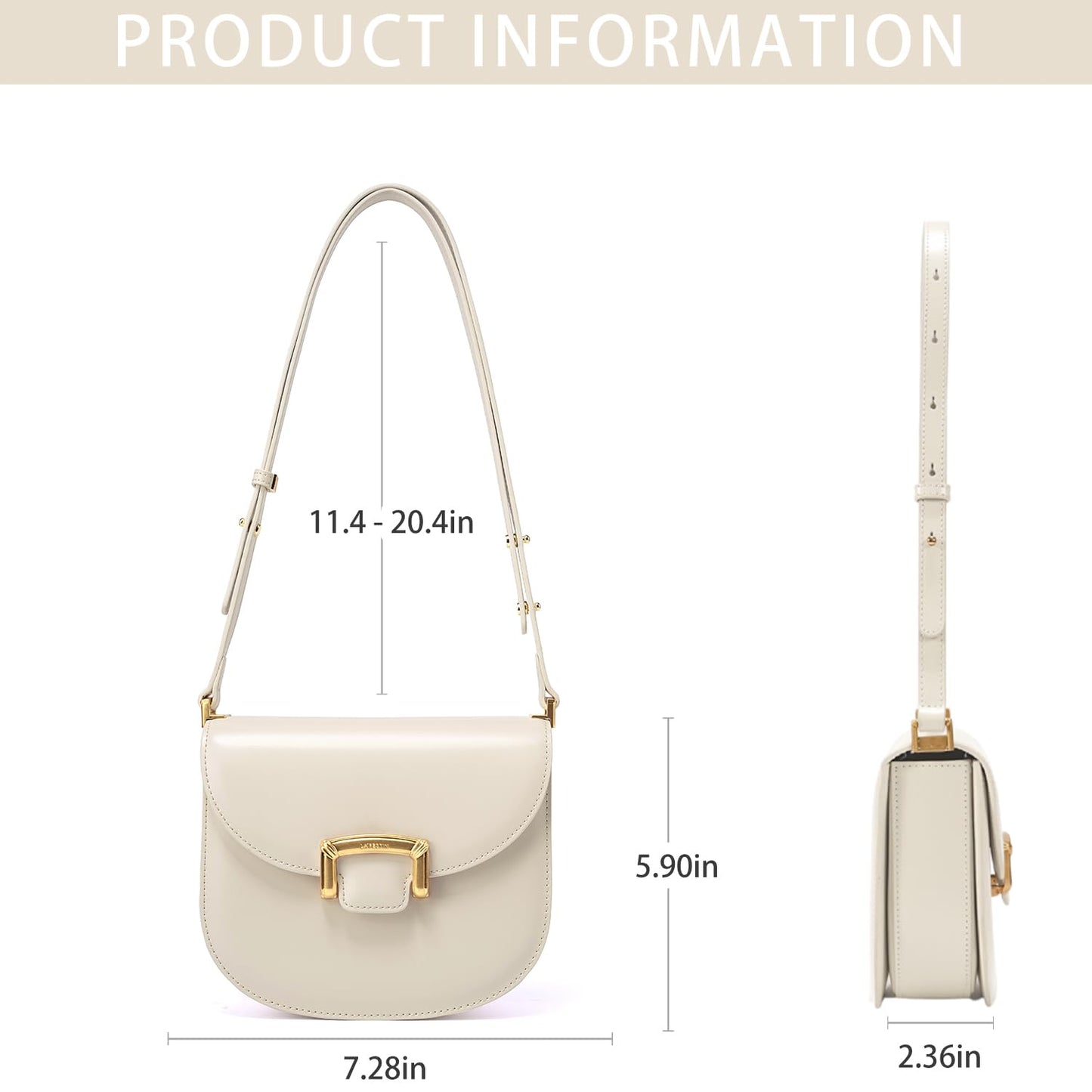 LA FESTIN Small Leather Crossbody Purses For Women - Adjustable Strap Shoulder Bag Summer Purse, Handbags Satchel Bags.