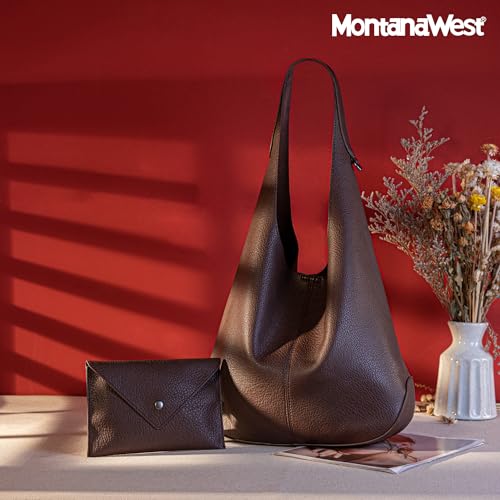 Montana West Hobo Bags Purse for Women Ultra Soft Foldable Shoulder Slouchy Handbags with Cosmetic bag