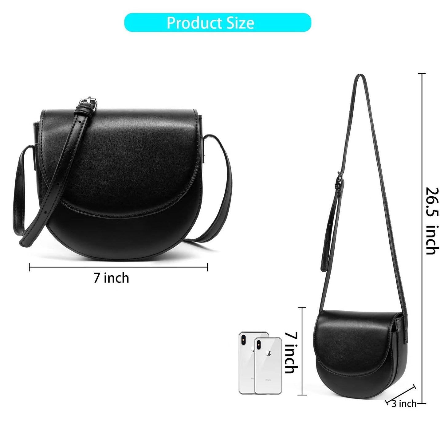 Crossbody Bag for Women Retro Simple Shoulder Bag Saddle Bag