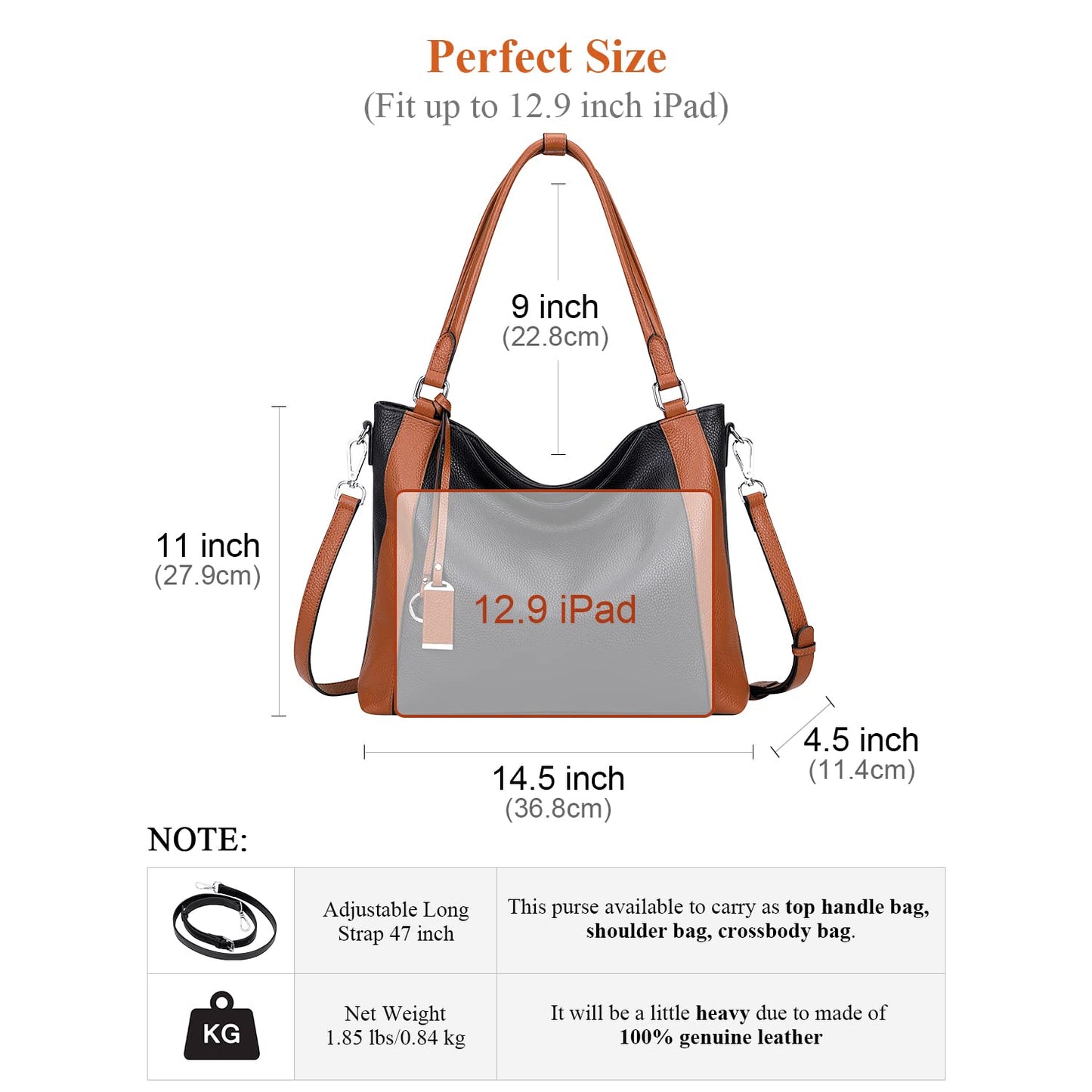 Over Earth Soft Leather Handbags for Women Shoulder Hobo Bag Large Tote Crossbody Bag