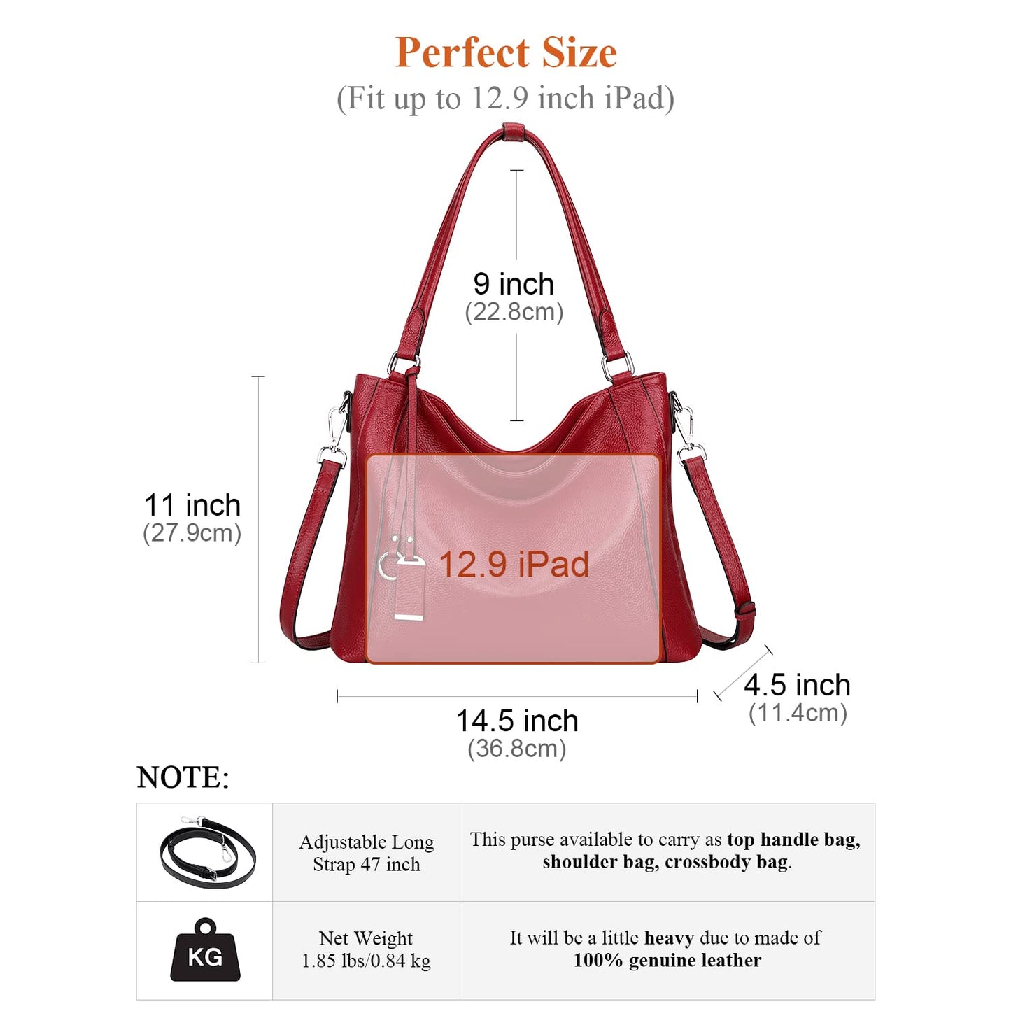 Over Earth Soft Leather Handbags for Women Shoulder Hobo Bag Large Tote Crossbody Bag