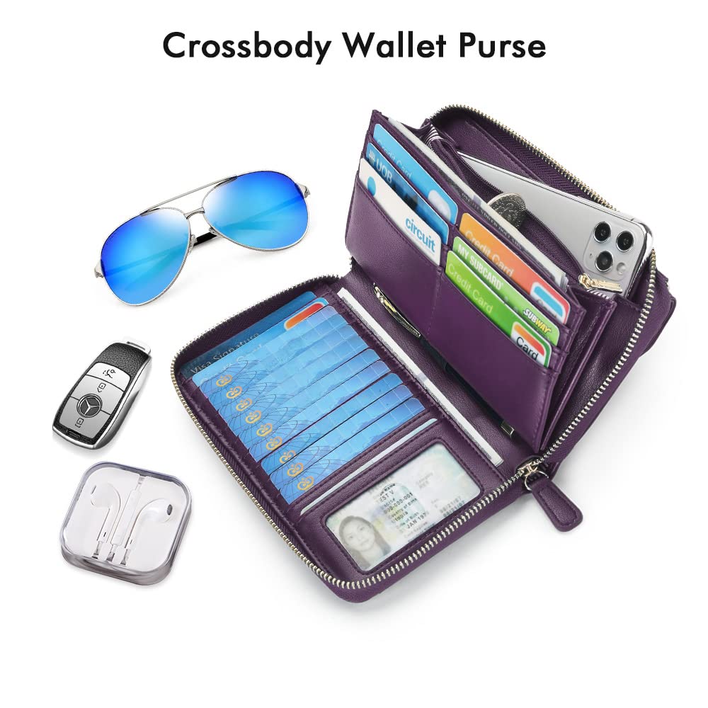 Wallets for Women Credit Card Slots with RFID Blocking Large Capacity Wristlet