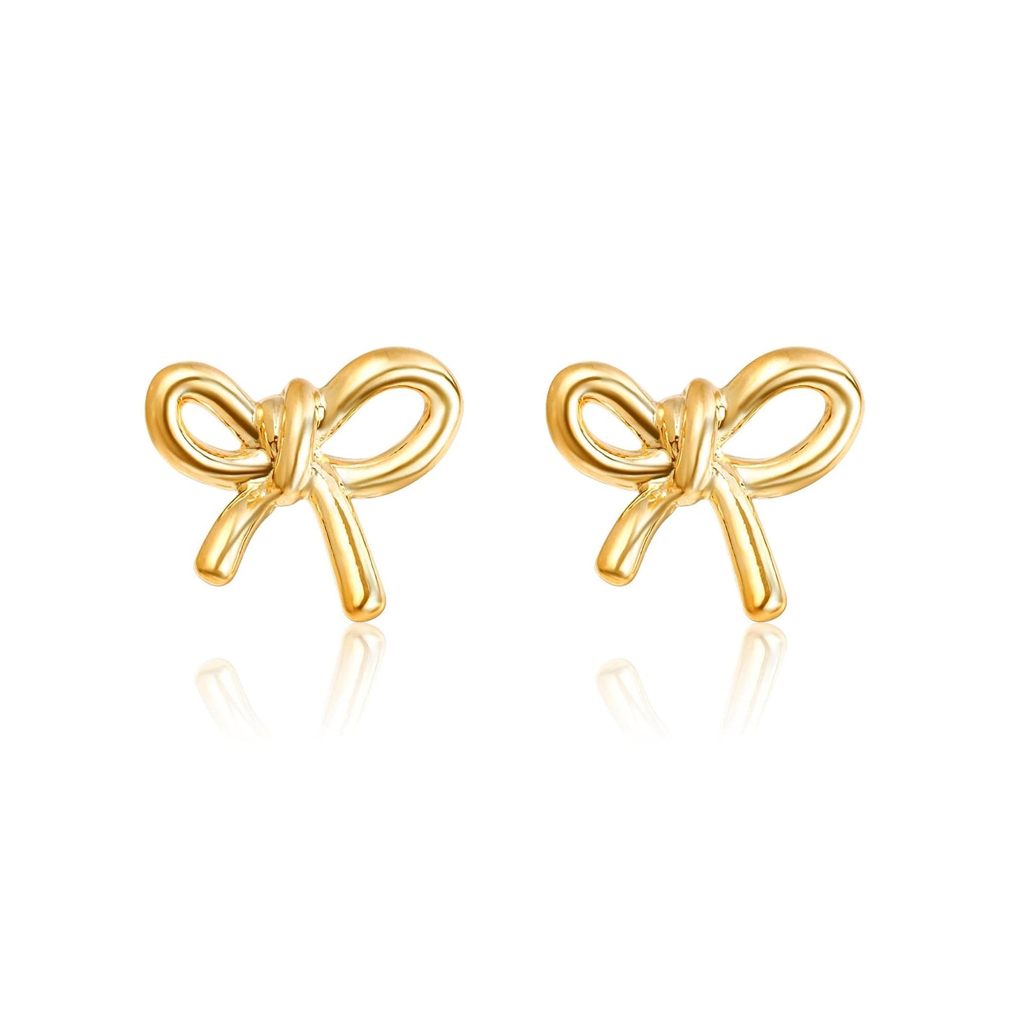 Women Bow Earrings - 18K Gold Plated Bow Stud Earrings Bow Dangle Drop Earrings Ribbon Earrings