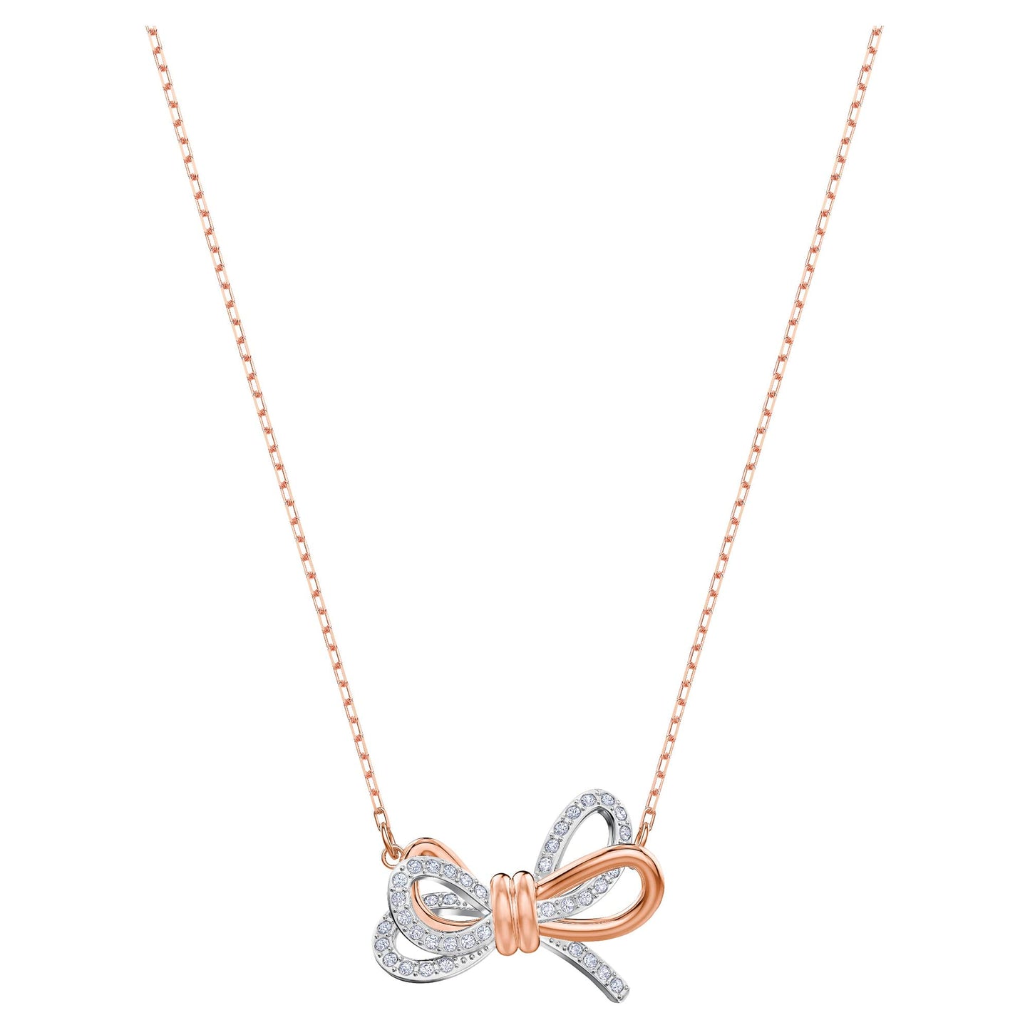 Swarovski Lifelong Bow Necklace and Bracelet Jewelry Collection, Clear Crystals, Rhodium Finish