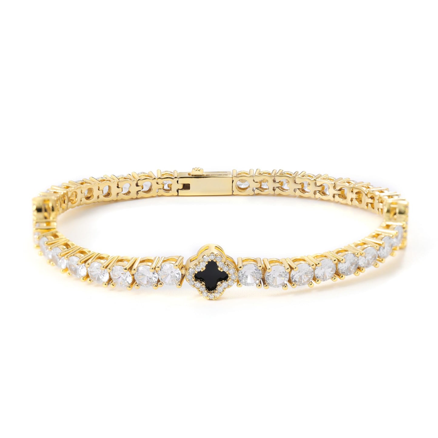 Clover Tennis Bracelet, Zircon Stones