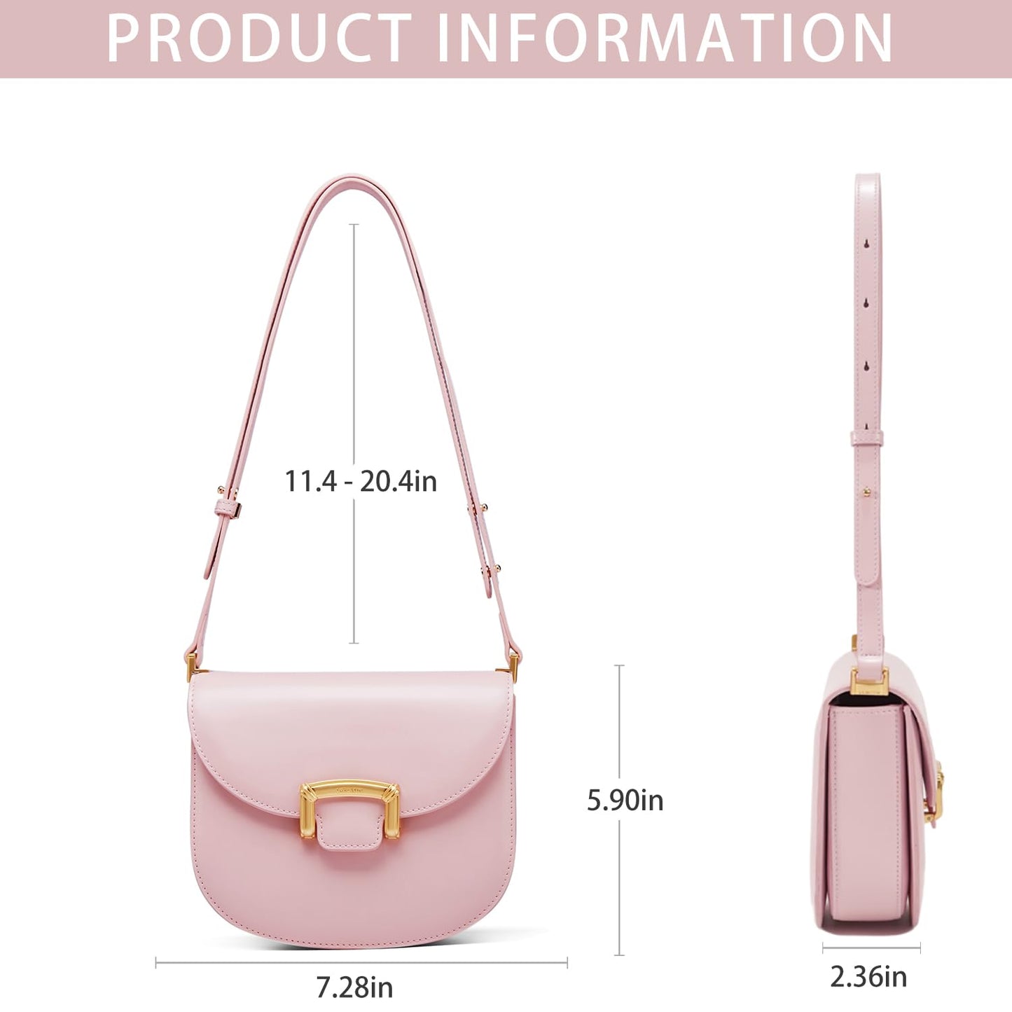 LA FESTIN Small Leather Crossbody Purses For Women - Adjustable Strap Shoulder Bag Summer Purse, Handbags Satchel Bags.