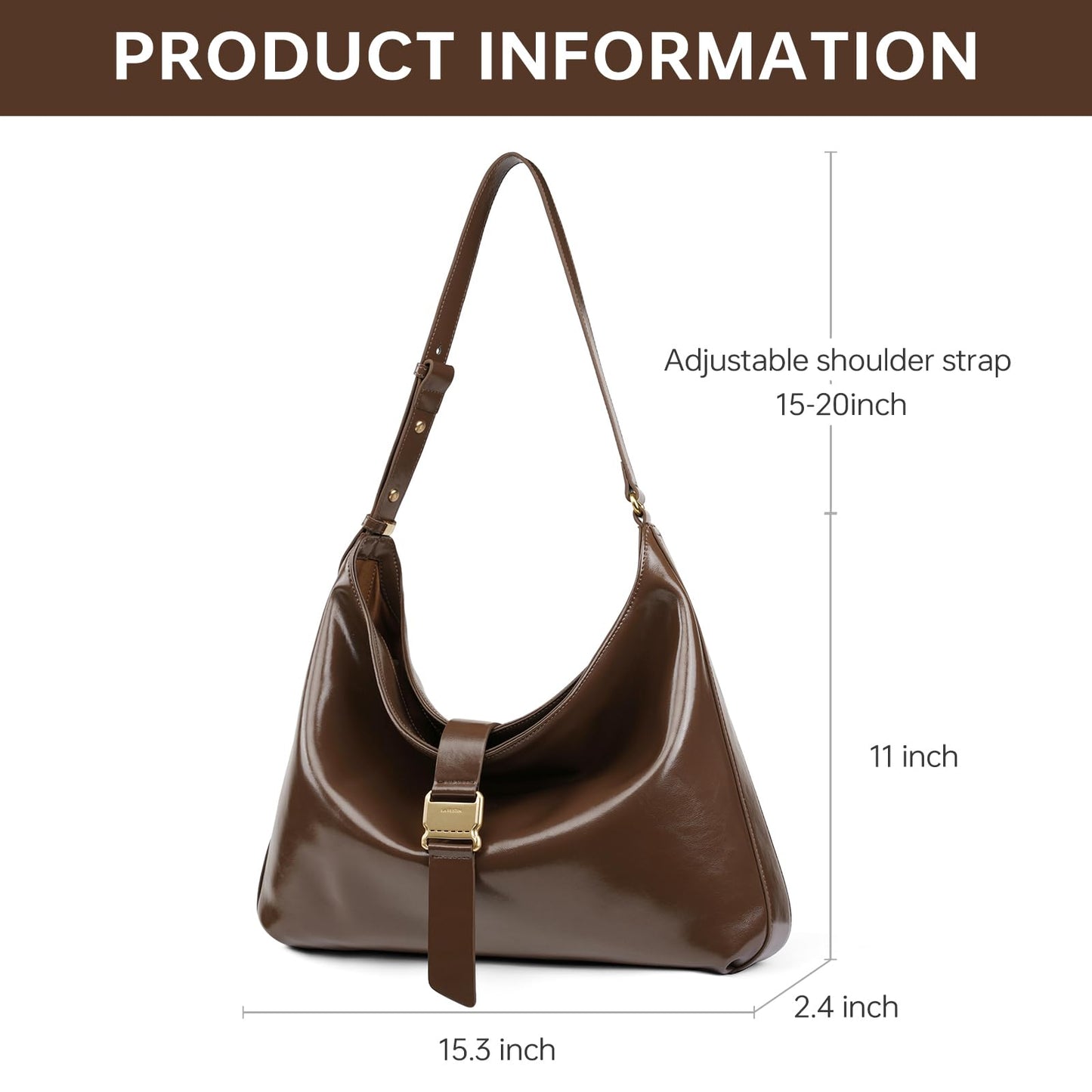 LA FESTIN Leather Hobo Crossbody Bags for Women Work Tote Purse Shoulder Bag with Adjustable Strap Trendy Travel Purse