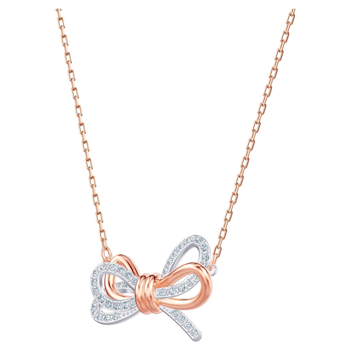 Swarovski Lifelong Bow Necklace and Bracelet Jewelry Collection, Clear Crystals, Rhodium Finish