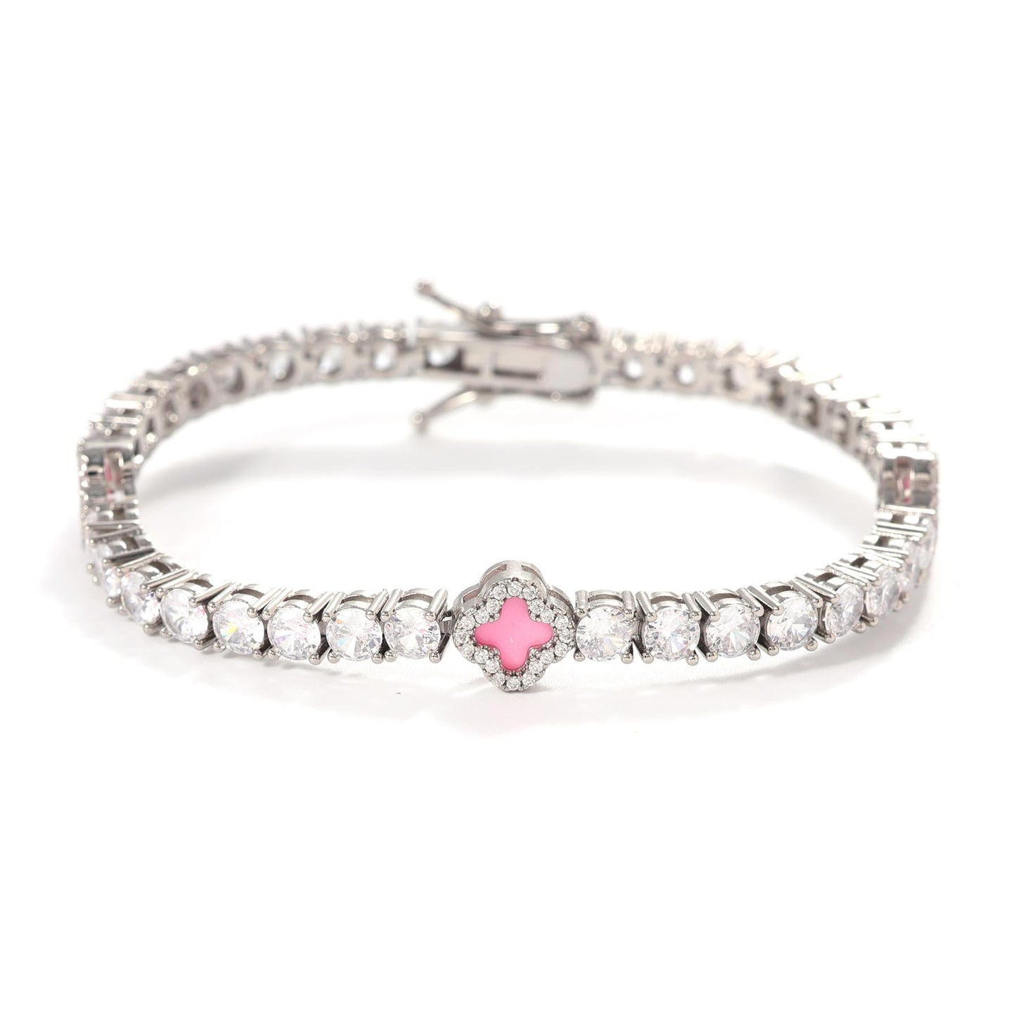 Clover Tennis Bracelet, Zircon Stones