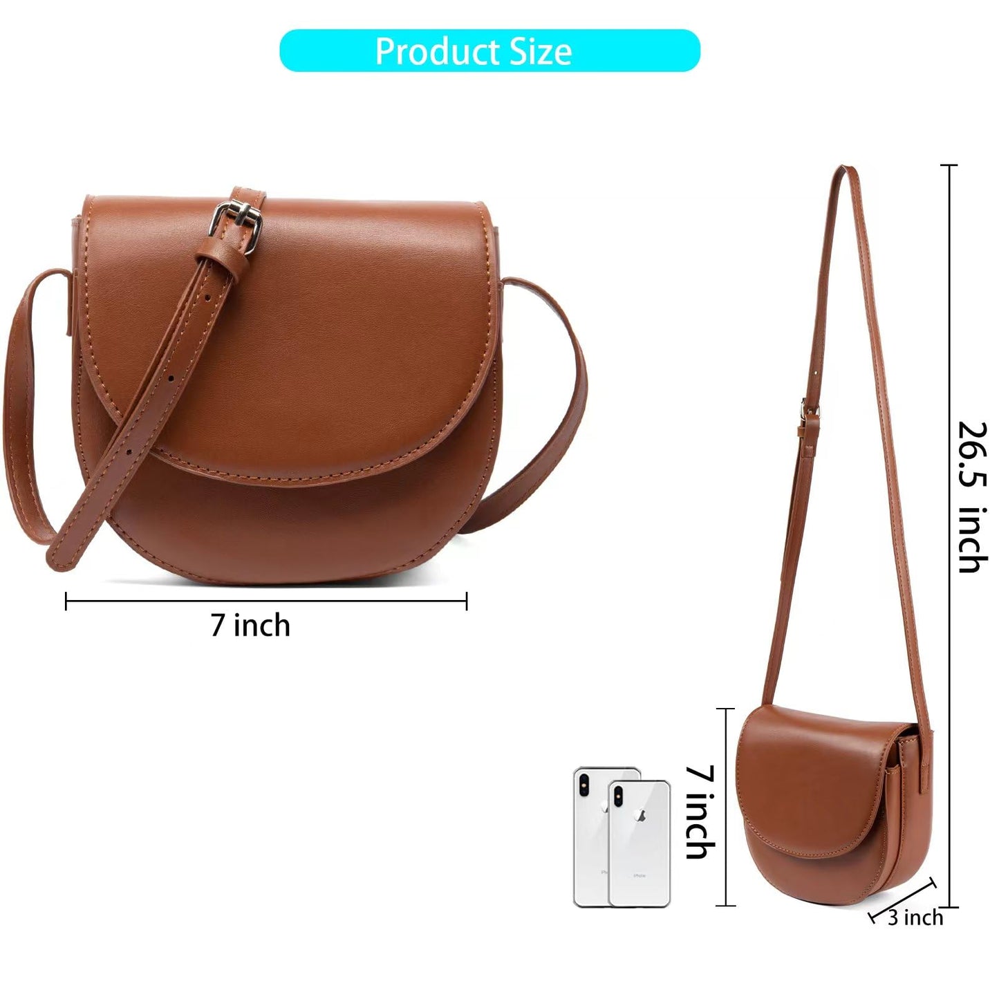 Crossbody Bag for Women Retro Simple Shoulder Bag Saddle Bag