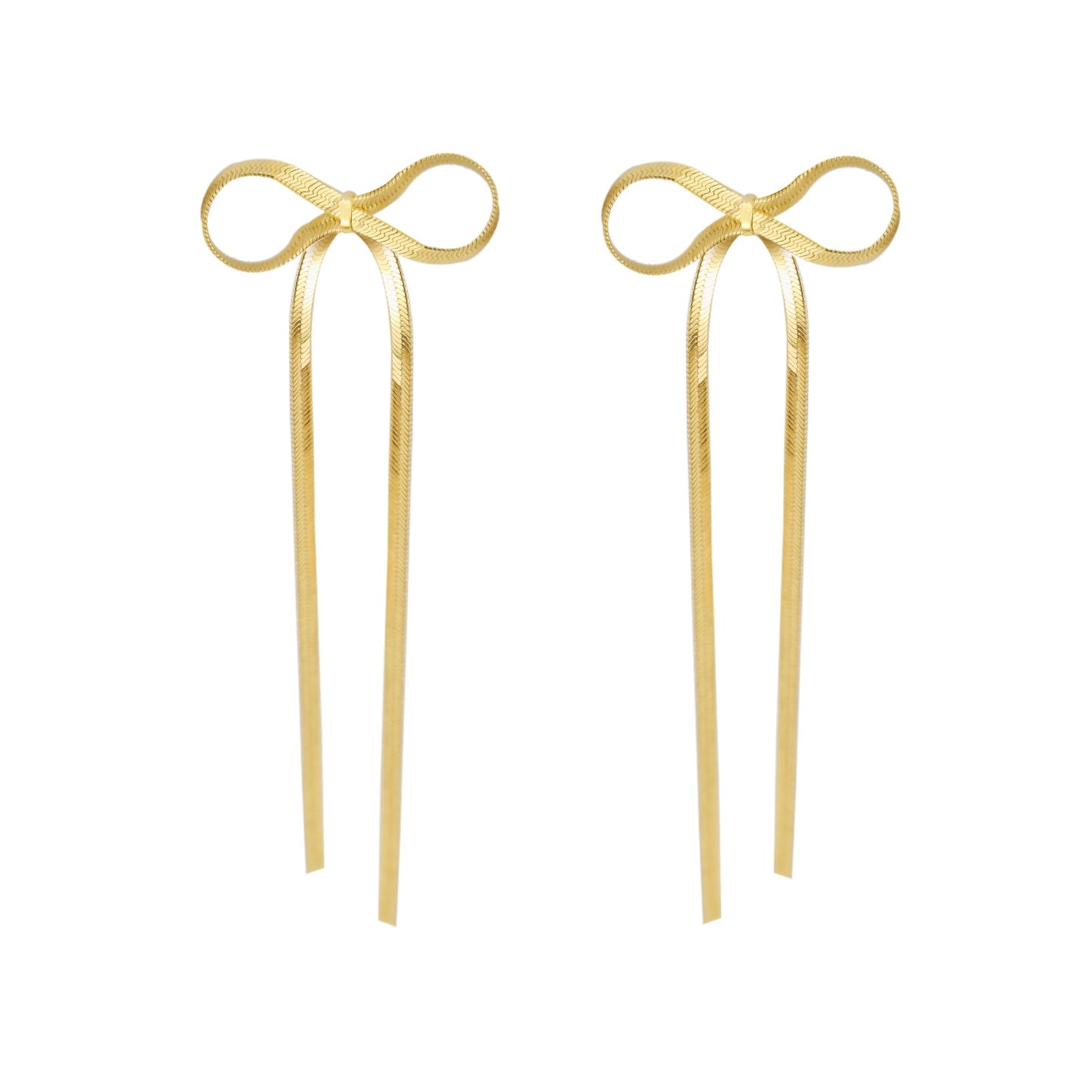 Women Bow Earrings - 18K Gold Plated Bow Stud Earrings Bow Dangle Drop Earrings Ribbon Earrings