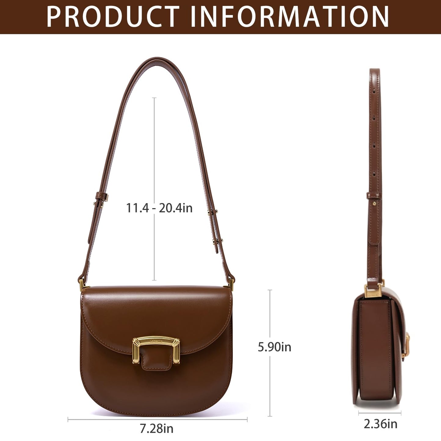 LA FESTIN Small Leather Crossbody Purses For Women - Adjustable Strap Shoulder Bag Summer Purse, Handbags Satchel Bags.