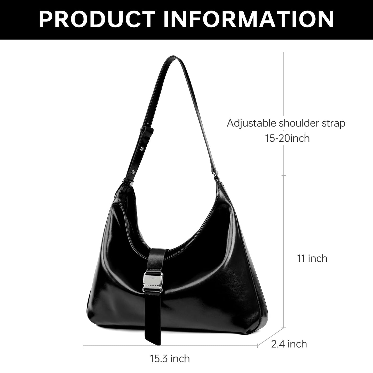 LA FESTIN Leather Hobo Crossbody Bags for Women Work Tote Purse Shoulder Bag with Adjustable Strap Trendy Travel Purse