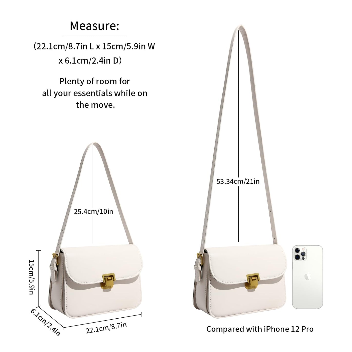 Women’s Crossbody Purse | Adjustable Strap, Convertible to Shoulder Bag, Small Handbag with Removable Strap