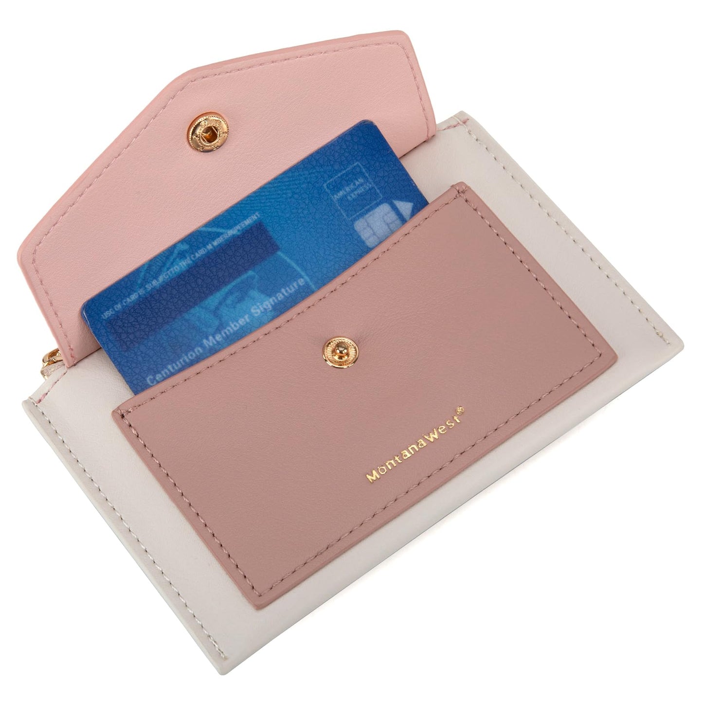 Montana West Stylish and Compact Credit Card Wallet for Women with Keychain and ID Slot Cardholder with Coin Pocket