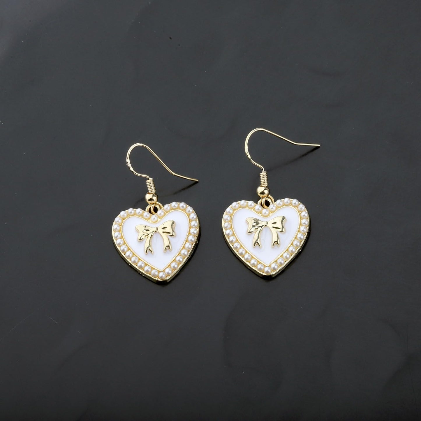 Coquette Girly Gift Jewelry Collection | Coquette Bow Earrings & Coquette Pearl Heart