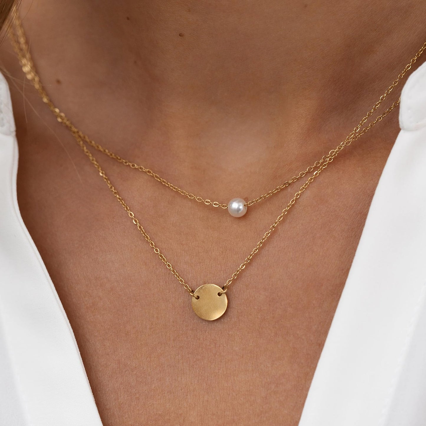 Dainty Gold Necklace for Women Girls Trendy - 14K Gold/Silver Plated Cute Heart Necklace for Women Handmade Heart Choker Necklace Tiny Heart Jewelry Gifts for Women Girls Teen Girls Stuff