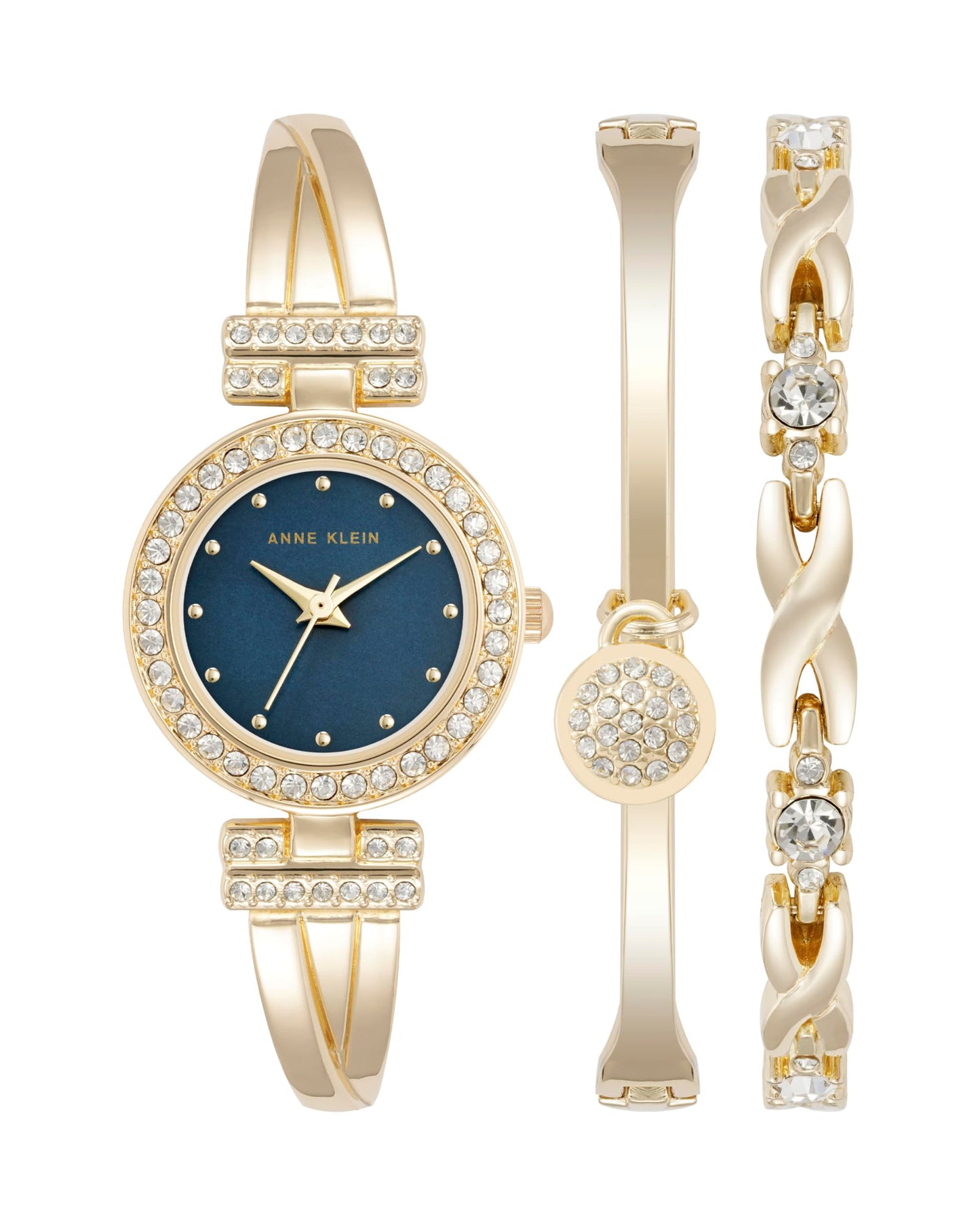 Women's Premium Crystal Accented Bangle Watch and Bracelet Set | Anne Klein