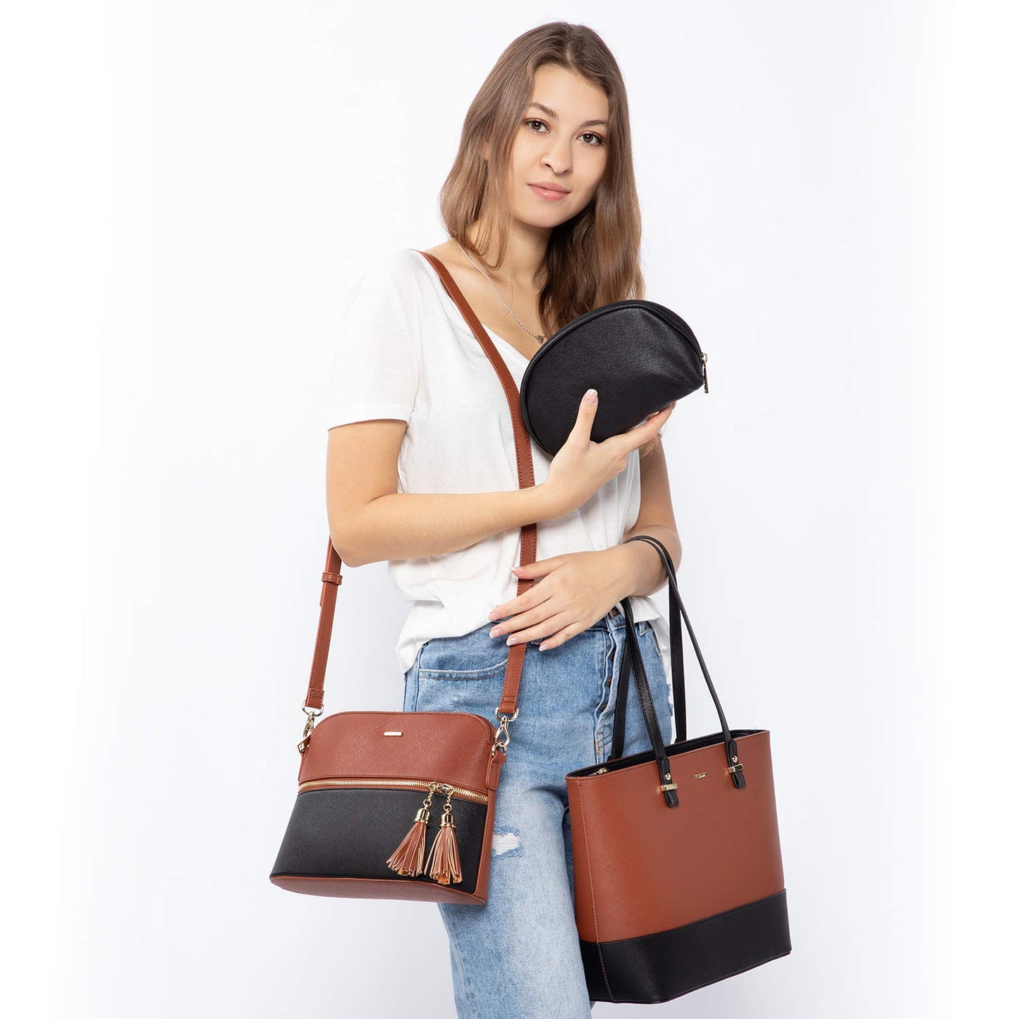 LOVEVOOK Handbags for Women Shoulder Bags Tote Satchel Hobo 3pcs Purse Set