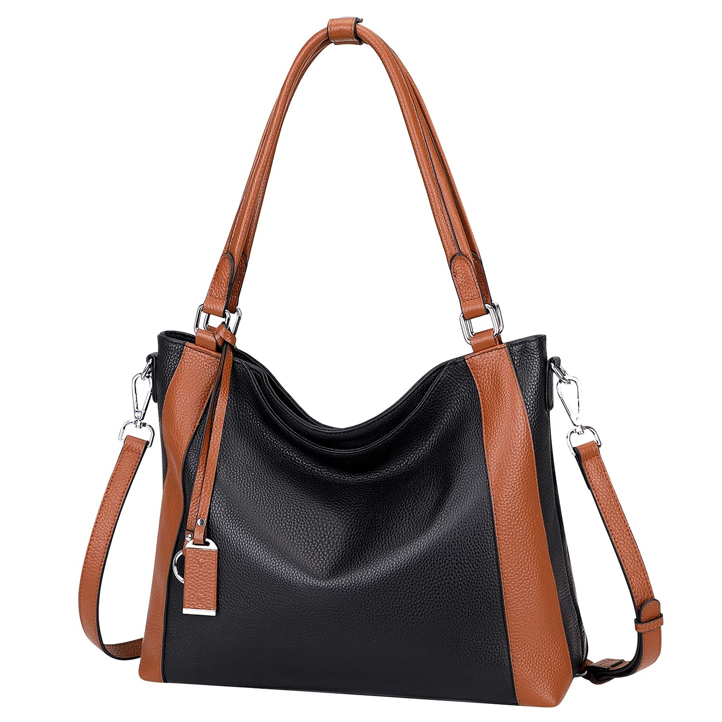 Over Earth Soft Leather Handbags for Women Shoulder Hobo Bag Large Tote Crossbody Bag