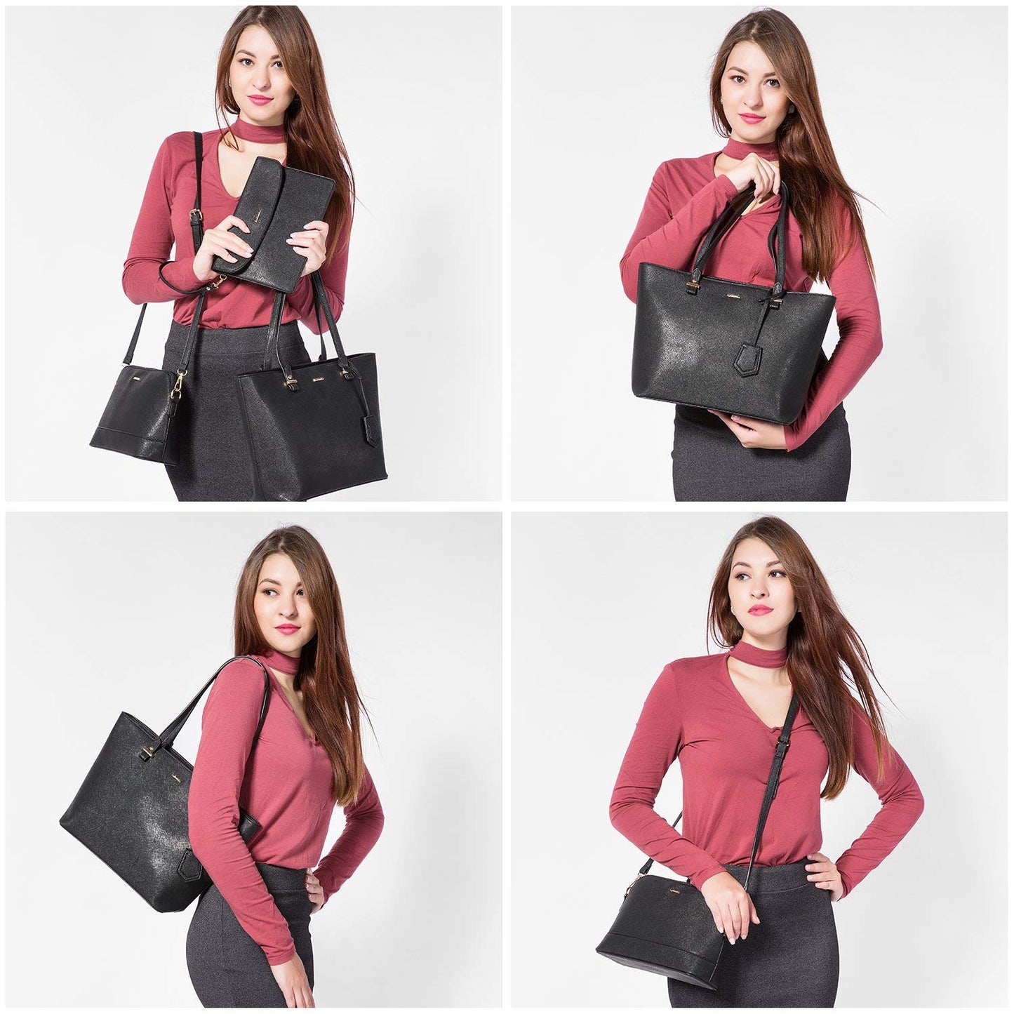 LOVEVOOK Handbags for Women Shoulder Bags Tote Satchel Hobo 3pcs Purse Set