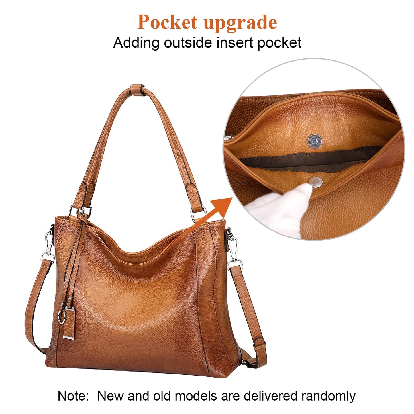 Over Earth Soft Leather Handbags for Women Shoulder Hobo Bag Large Tote Crossbody Bag