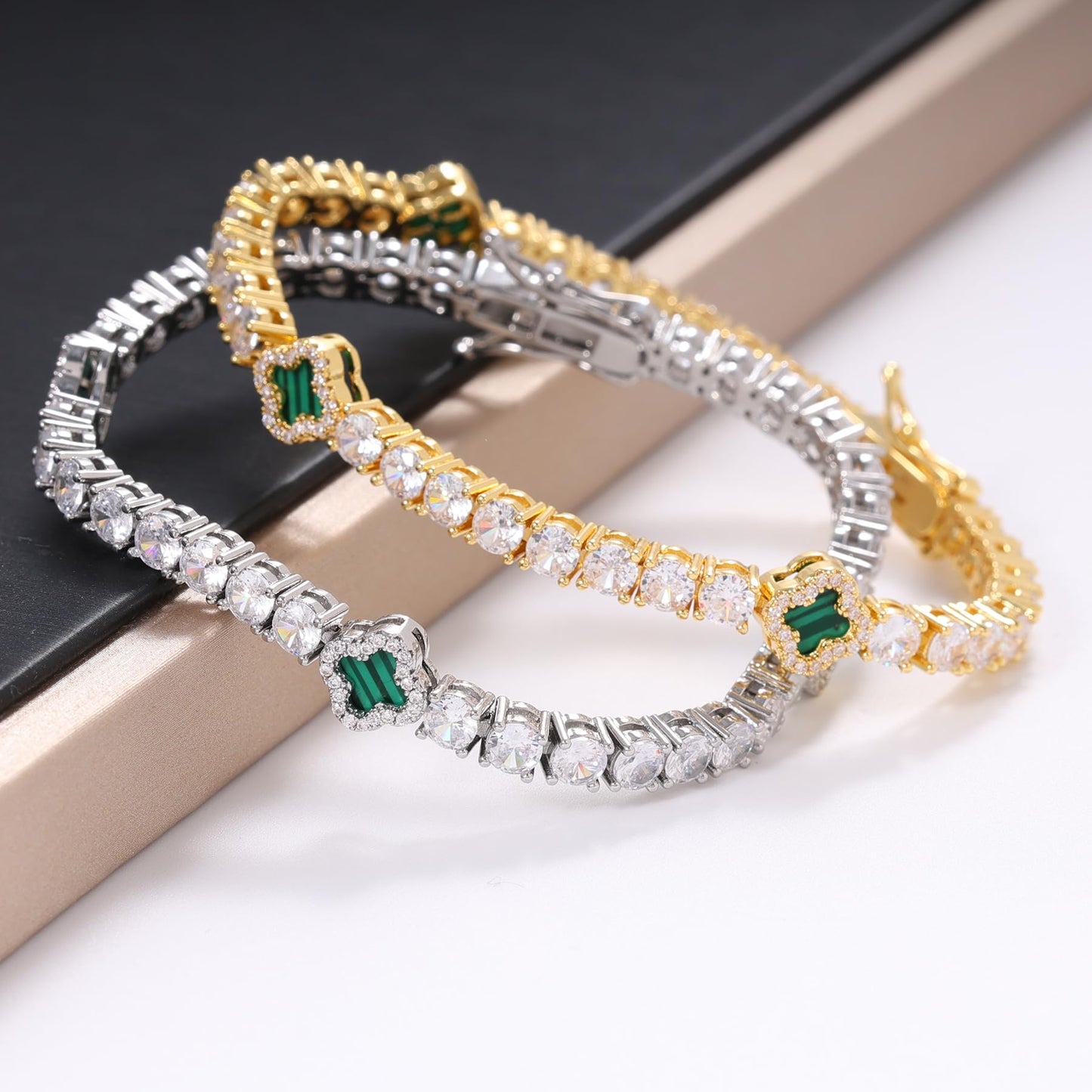 Clover Tennis Bracelet, Zircon Stones