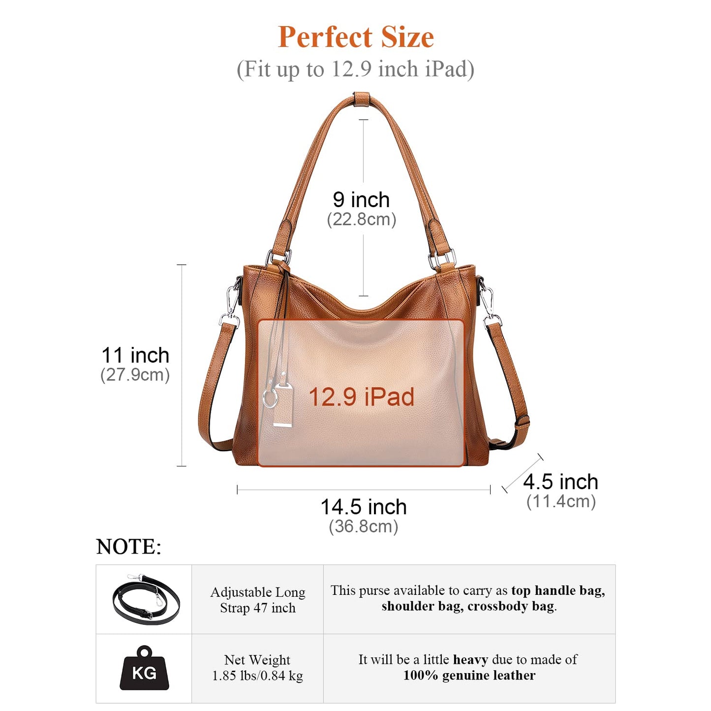 Over Earth Soft Leather Handbags for Women Shoulder Hobo Bag Large Tote Crossbody Bag