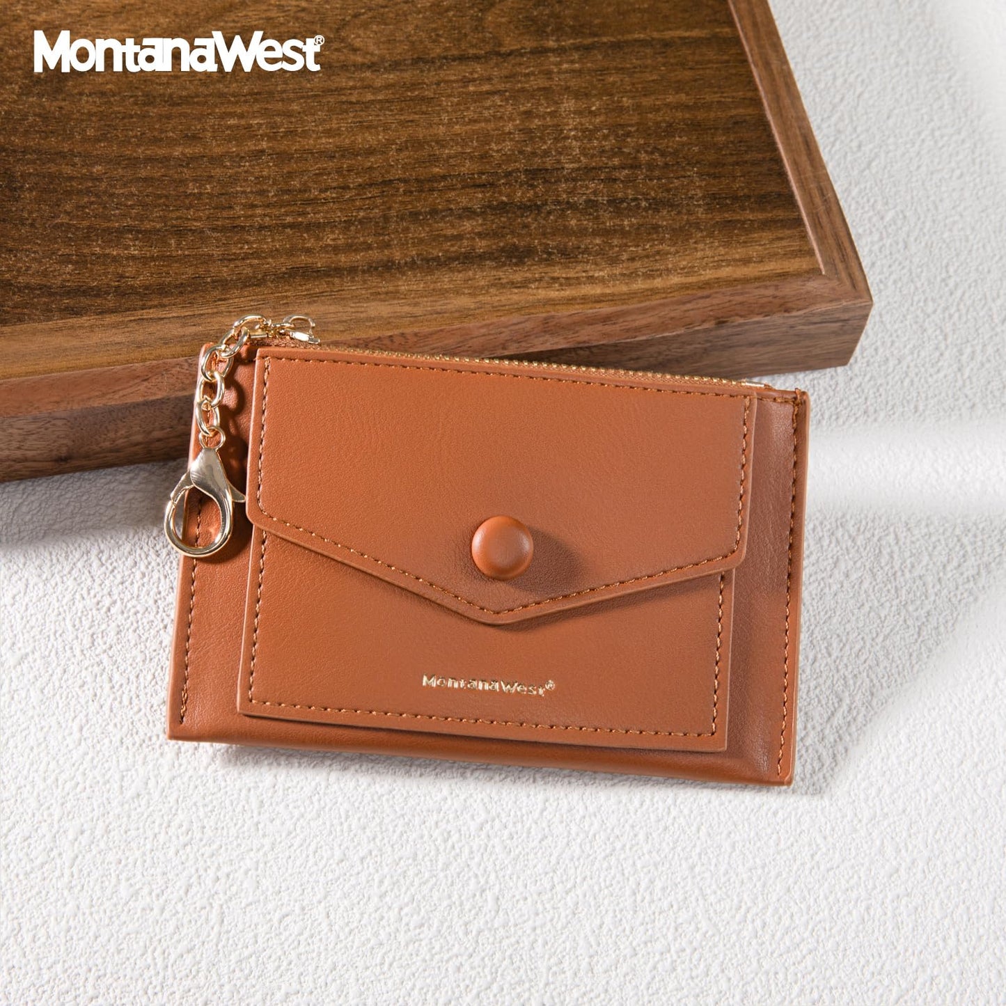 Montana West Stylish and Compact Credit Card Wallet for Women with Keychain and ID Slot Cardholder with Coin Pocket