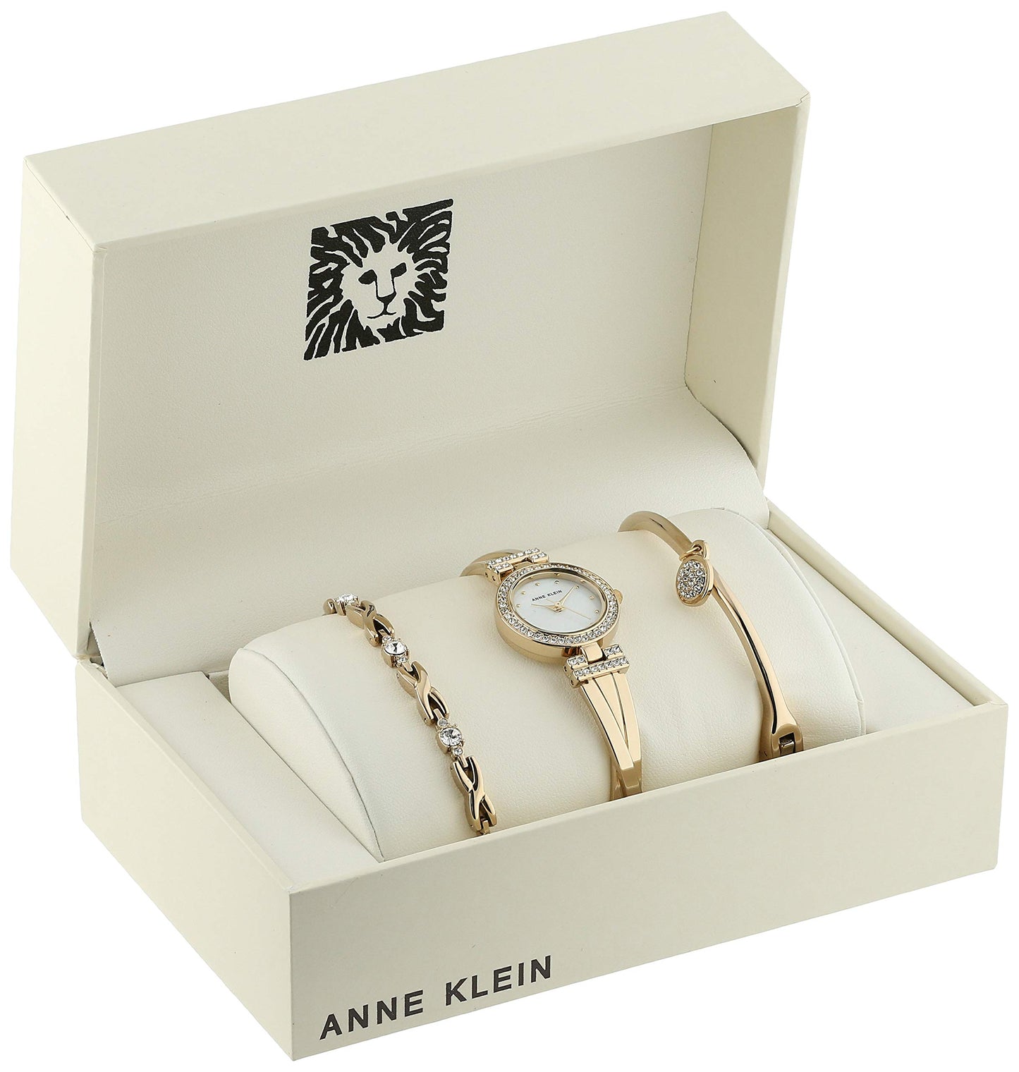 Women's Premium Crystal Accented Bangle Watch and Bracelet Set | Anne Klein