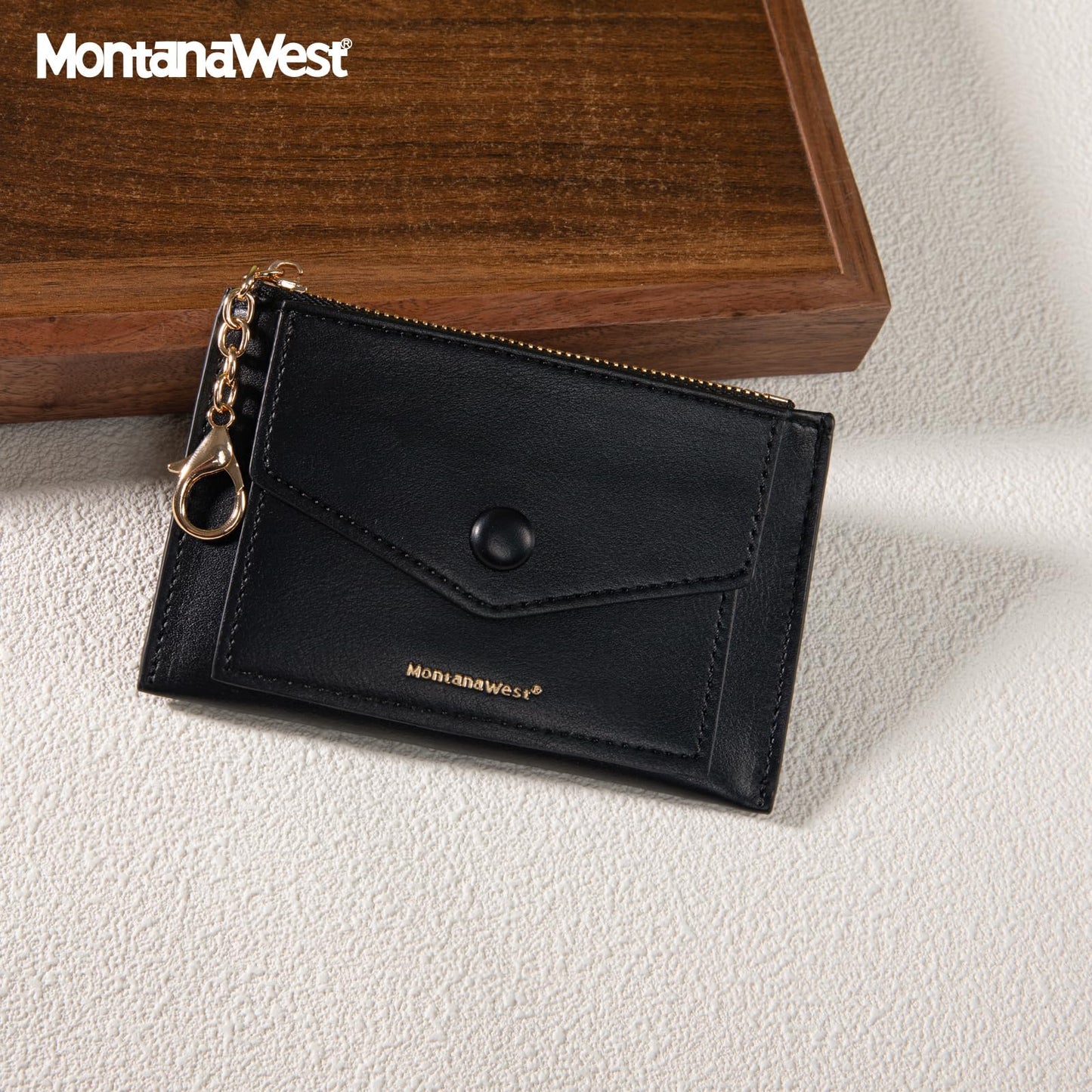 Montana West Stylish and Compact Credit Card Wallet for Women with Keychain and ID Slot Cardholder with Coin Pocket