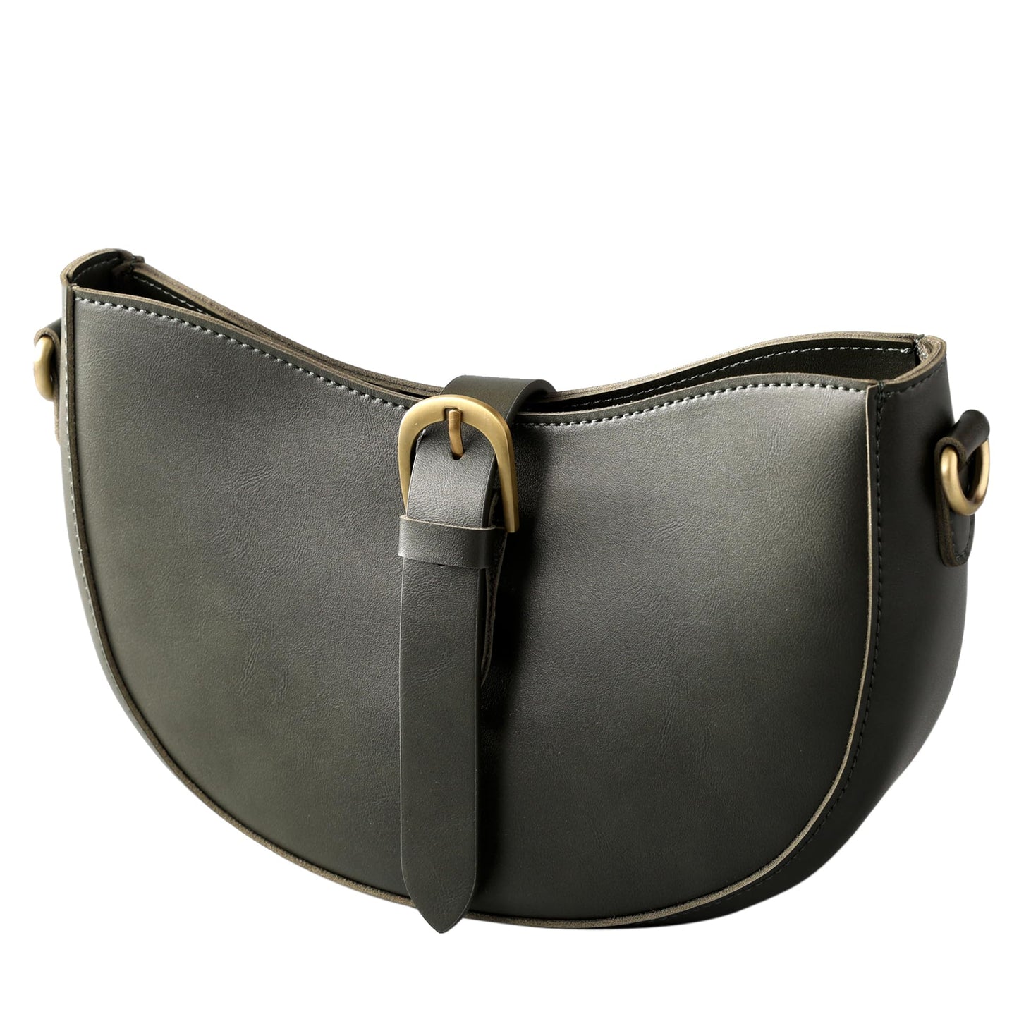 Vintage Vegan Leather Shoulder Crescent Bag For Women Retro Lunar Purse Casual Hobo Satchel Under Arm Purse Lady Handbag