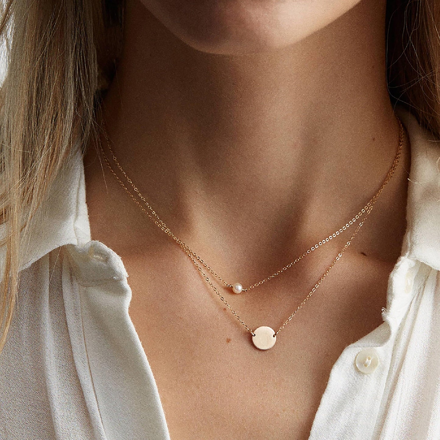 Dainty Gold Necklace for Women Girls Trendy - 14K Gold/Silver Plated Cute Heart Necklace for Women Handmade Heart Choker Necklace Tiny Heart Jewelry Gifts for Women Girls Teen Girls Stuff