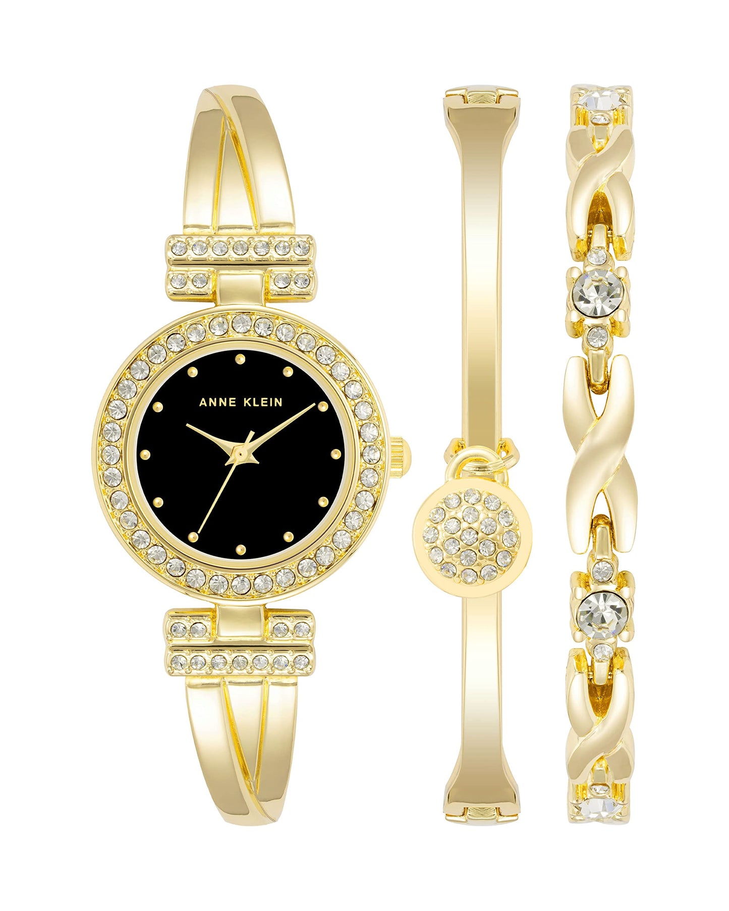 Women's Premium Crystal Accented Bangle Watch and Bracelet Set | Anne Klein