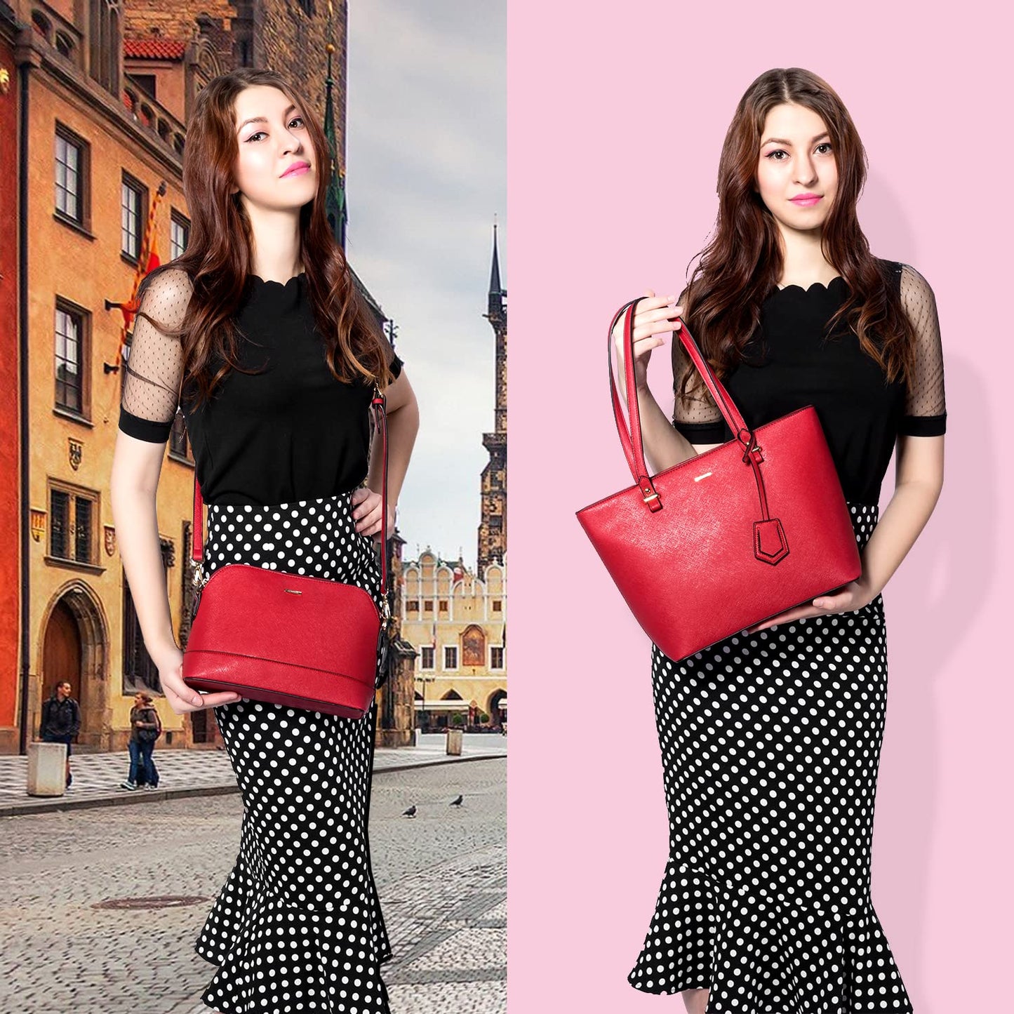 LOVEVOOK Handbags for Women Shoulder Bags Tote Satchel Hobo 3pcs Purse Set