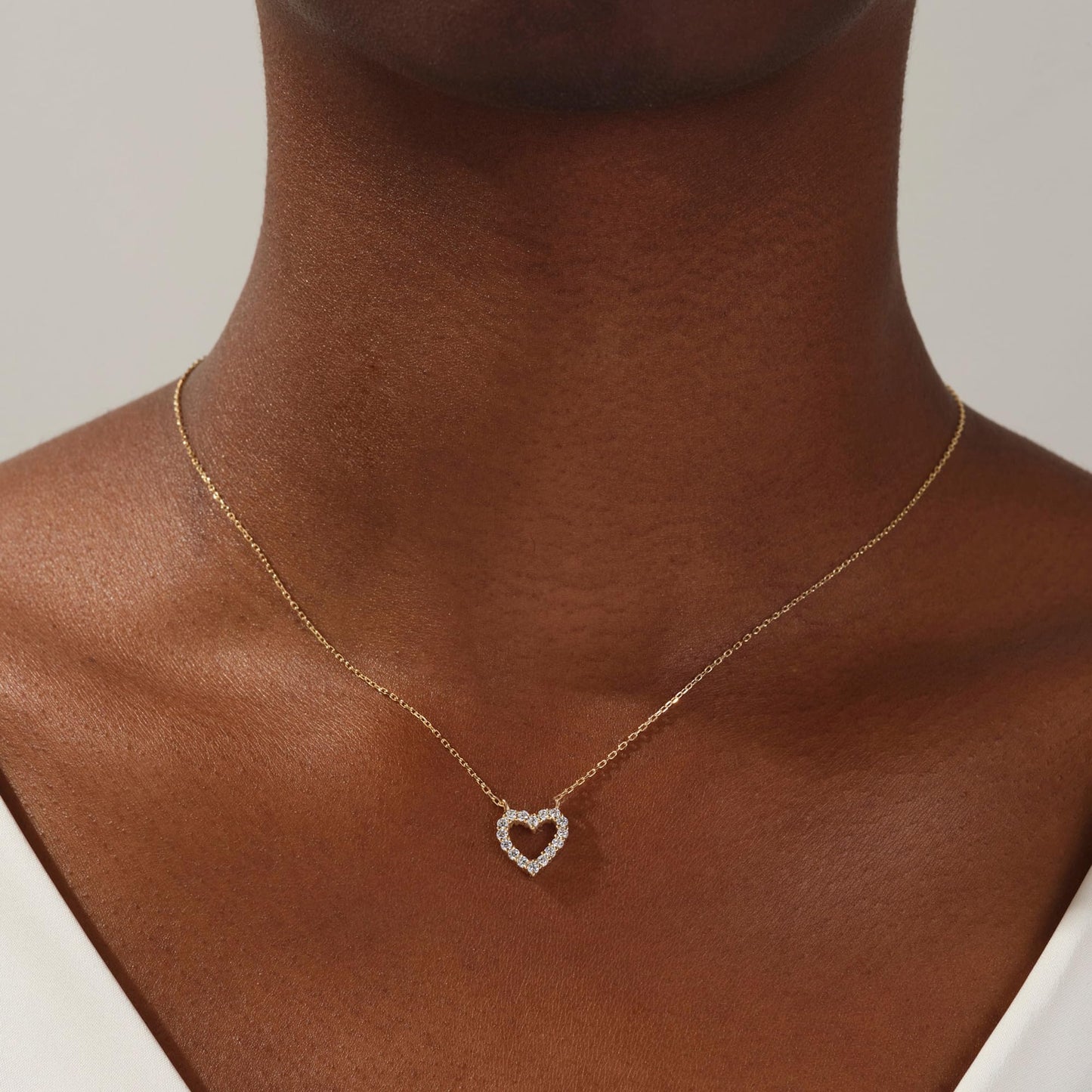 Dainty Gold Necklace for Women Girls Trendy - 14K Gold/Silver Plated Cute Heart Necklace for Women Handmade Heart Choker Necklace Tiny Heart Jewelry Gifts for Women Girls Teen Girls Stuff