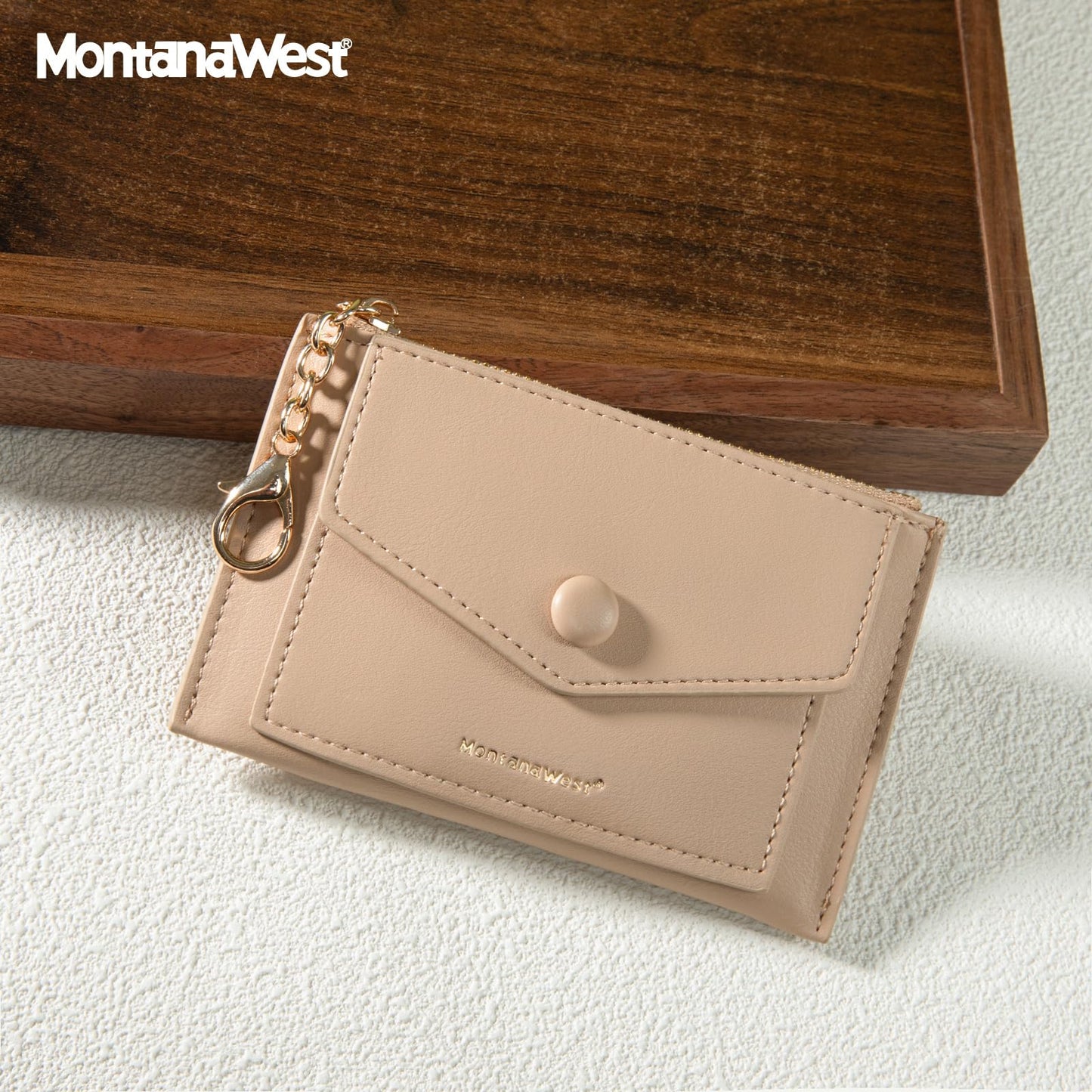 Montana West Stylish and Compact Credit Card Wallet for Women with Keychain and ID Slot Cardholder with Coin Pocket