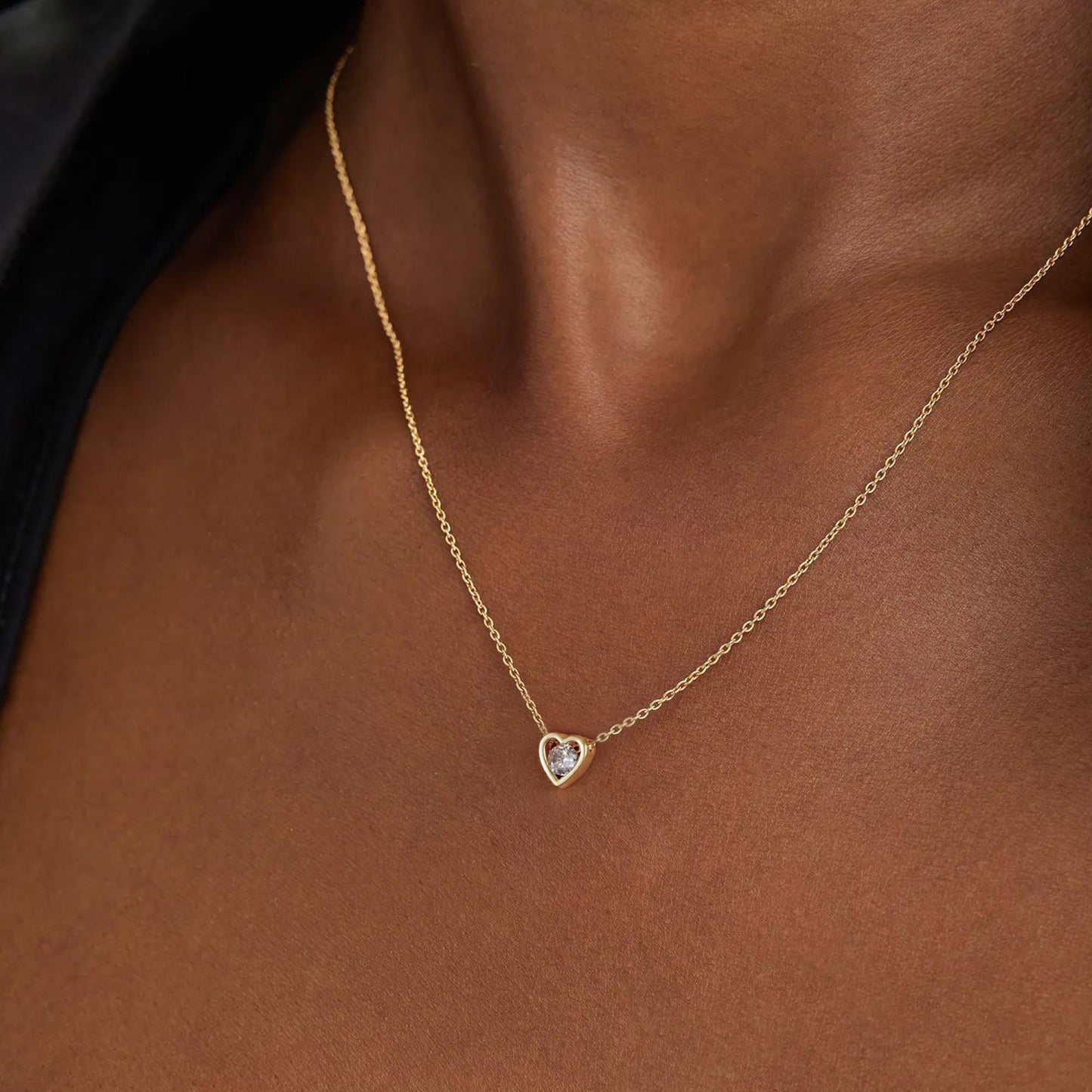 Dainty Gold Necklace for Women Girls Trendy - 14K Gold/Silver Plated Cute Heart Necklace for Women Handmade Heart Choker Necklace Tiny Heart Jewelry Gifts for Women Girls Teen Girls Stuff