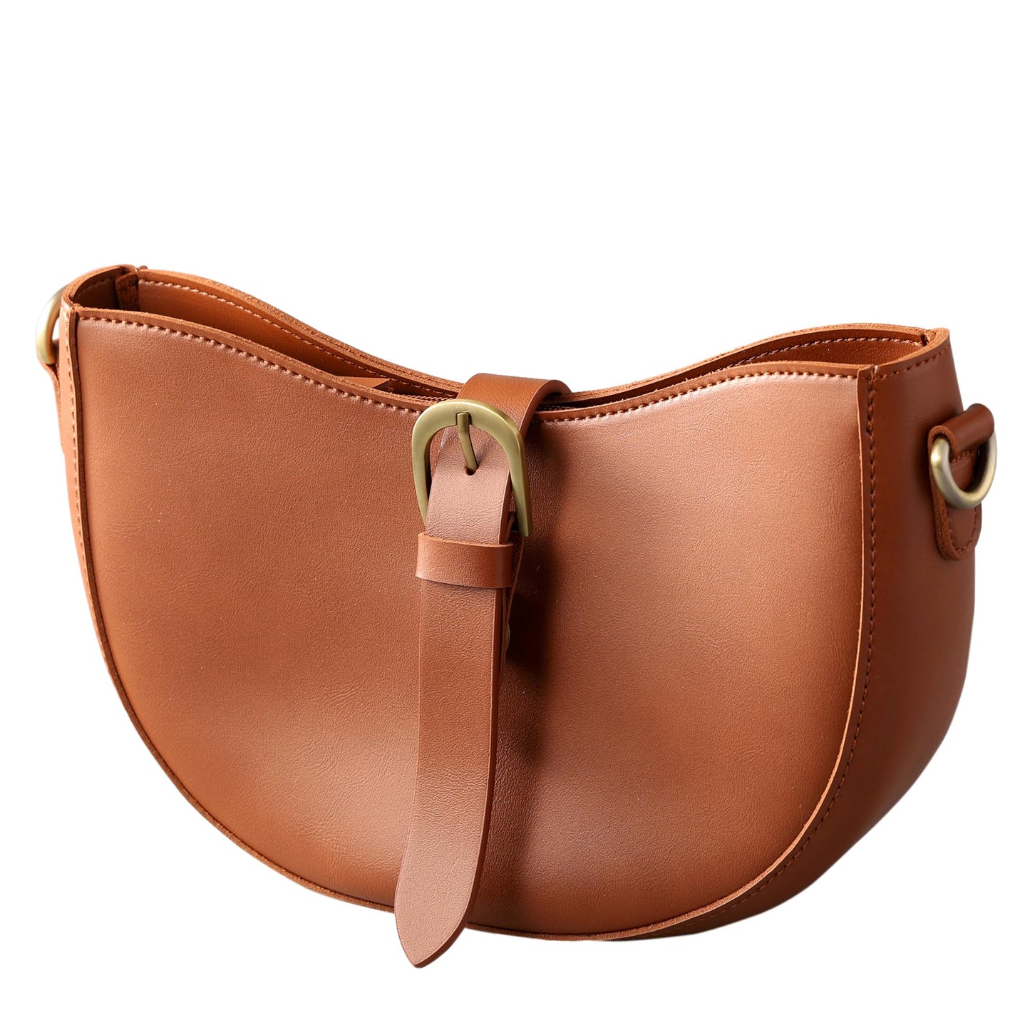 Vintage Vegan Leather Shoulder Crescent Bag For Women Retro Lunar Purse Casual Hobo Satchel Under Arm Purse Lady Handbag