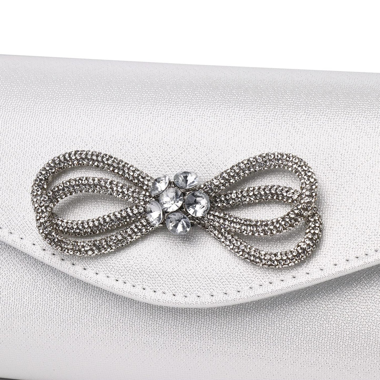 Women Evening Handbag Shiny Crystal Bow Flap Clutch Purse for Women Wedding Party Prom Purse