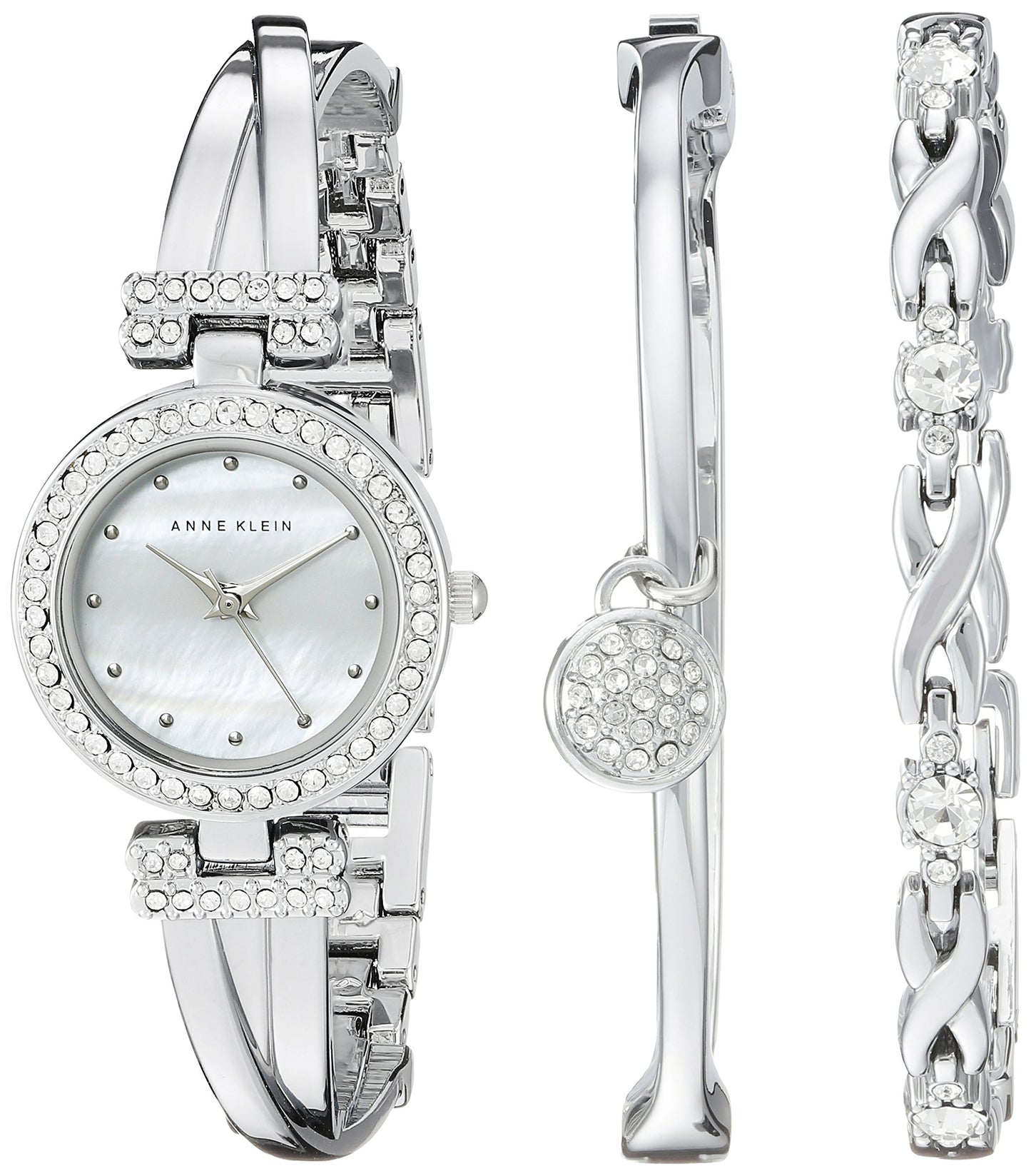 Women's Premium Crystal Accented Bangle Watch and Bracelet Set | Anne Klein